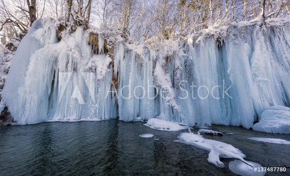 Picture of Plitvice lakes in the winter